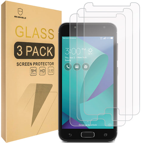 Mr.Shield [3-PACK] Designed For Asus ZenFone V Live [Tempered Glass] Screen Protector with Lifetime Replacement