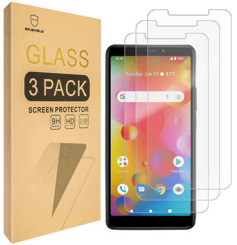 Mr.Shield [3-Pack] Screen Protector For Boost Mobile Bounce 4G [Tempered Glass] [Japan Glass with 9H Hardness] Screen Protector with Lifetime Replacement