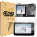 Mr.Shield [3er-Pack] Displayschutzfolie für DJI OSMO Action 3 Kamera [gehärtetes Glas] Displayschutzfolie [0,3 mm ultradünn, 9H-Härte, 2,5D runde Kante]