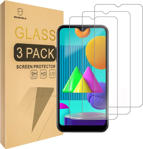 Mr.Shield [3-Pack] Designed For Samsung Galaxy A02 / Galaxy M02 [Tempered Glass] [Japan Glass with 9H Hardness] Screen Protector with Lifetime Replacement