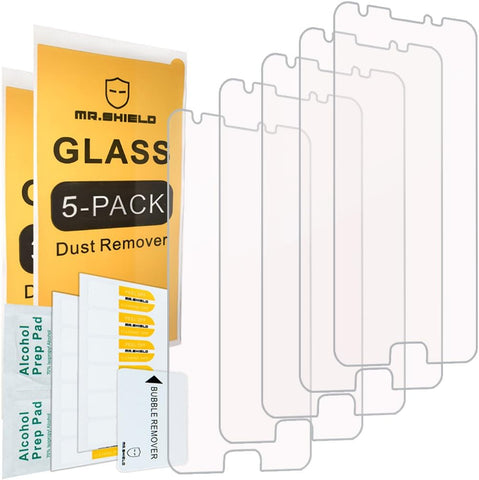 Mr.Shield [5er-Pack] Displayschutzfolie aus gehärtetem Glas für Samsung Galaxy J3 Eclipse mit lebenslangem Ersatz