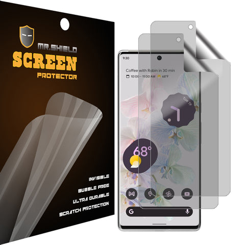 Mr.Shield Privacy [2-Pack] Screen Protector For Google Pixel 6 Pro [Strong Adhesive Flexible Film] (TPU Material) [Anti Spy] Screen Protector with Lifetime Replacement