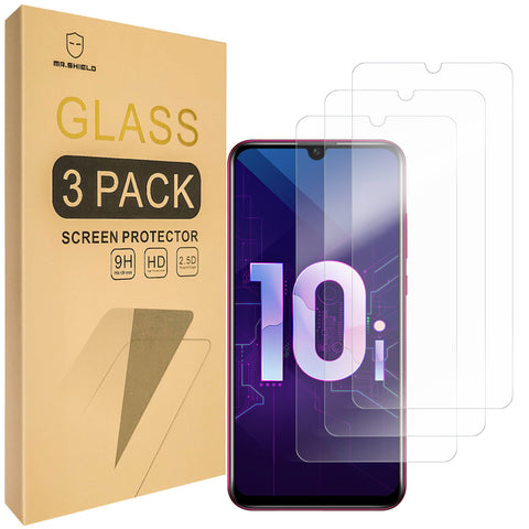 Mr.Shield [3er-Pack] Displayschutzfolie aus gehärtetem Glas für Huawei Honor 10i mit lebenslangem Ersatz