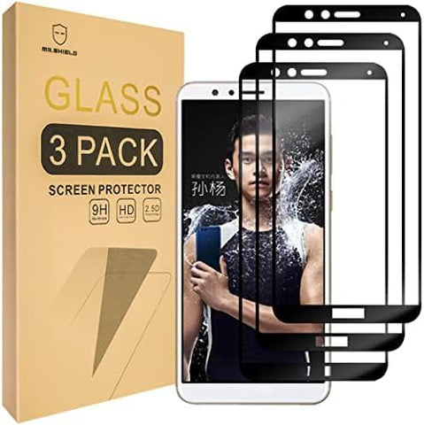 Mr.Shield [3-PACK] Designed For Huawei Honor 7X [Tempered Glass] [Full Cover] Screen Protector with Lifetime Replacement