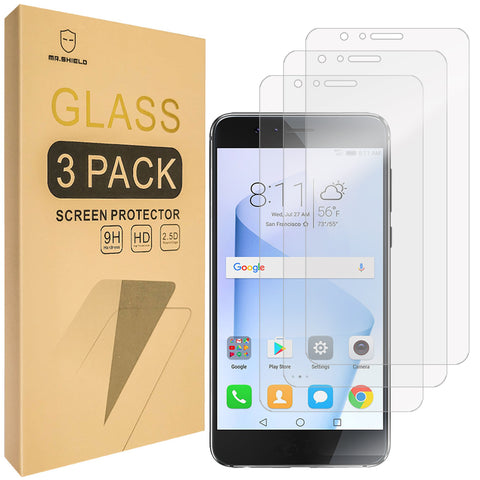 [3-PACK] - Mr.Shield Designed For Huawei Honor 8 [Tempered Glass] Screen Protector with Lifetime Replacement
