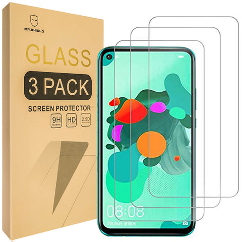 Mr.Shield [3-Pack] Designed For Huawei Nova 5i Pro and Nova 5Z [Tempered Glass] [Japan Glass with 9H Hardness] Screen Protector with Lifetime Replacement
