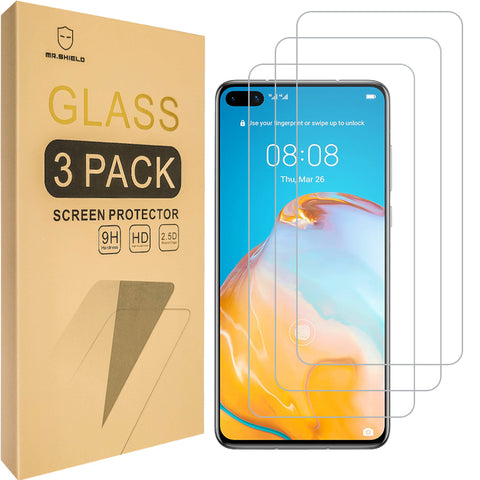 Mr.Shield [3-Pack] Designed For Huawei P40 [Tempered Glass] [Japan Glass with 9H Hardness] Screen Protector with Lifetime Replacement