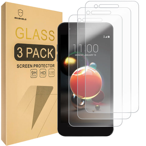 Mr.Shield [3er-Pack] Displayschutzfolie aus gehärtetem Glas für LG Aristo 2 Plus mit lebenslangem Ersatz