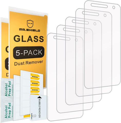 Mr.Shield [5er-Pack] entwickelt für LG Fiesta LTE [gehärtetes Glas] Displayschutzfolie [0,3 mm ultradünn, 9H-Härte, 2,5D runde Kante] mit lebenslangem Ersatz