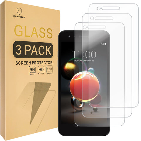Mr.Shield [3er-Pack] Displayschutzfolie aus gehärtetem Glas für LG Fortune 2 mit lebenslangem Ersatz