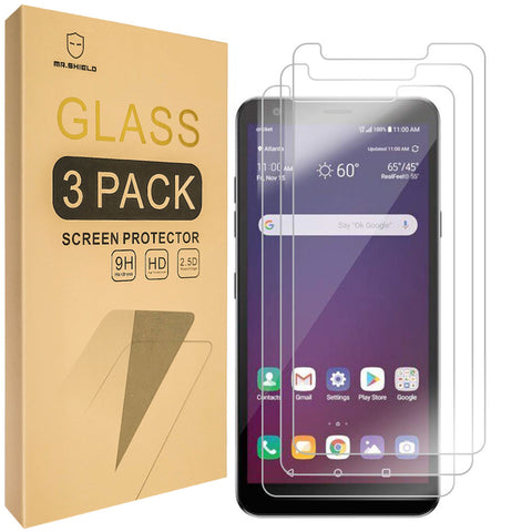 [3er-Pack] – Mr.Shield entwickelt für LG Prime 2 [gehärtetes Glas] Displayschutzfolie [japanisches Glas mit 9H-Härte] mit lebenslangem Ersatz