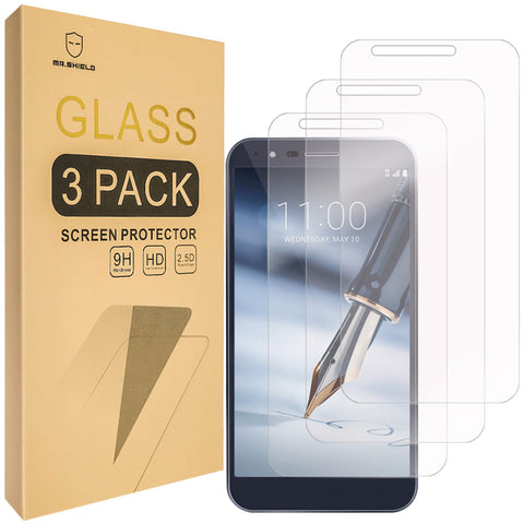 Mr.Shield [3er-Pack] Displayschutzfolie aus gehärtetem Glas für LG Stylo 3 Plus mit lebenslangem Ersatz