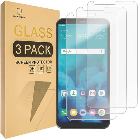 Mr.Shield [3er-Pack] Displayschutzfolie aus gehärtetem Glas für LG Stylo 4+ / LG Stylo 4 Plus mit lebenslangem Ersatz