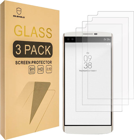 Mr.Shield [3er-Pack] entwickelt für LG V10 [gehärtetes Glas] Displayschutzfolie [japanisches Glas mit 9H-Härte] mit lebenslangem Ersatz