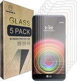 Mr.Shield [5-PACK] Designed For LG X Power [Tempered Glass] Screen Protector [0.3mm Ultra Thin 9H Hardness 2.5D Round Edge] with Lifetime Replacement
