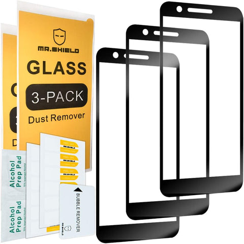 Mr.Shield [3-PACK] Designed For LG Xpression Plus [Japan Tempered Glass] [9H Hardness] [Full Cover] Screen Protector with Lifetime Replacement