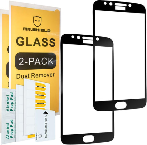 Mr.Shield [2-PACK] Designed For Motorola Moto E4 Plus/Moto E Plus (4th Generation) [Cut Out for Logo] [Japan Tempered Glass] [9H Hardness] [Full Cover] Screen Protector