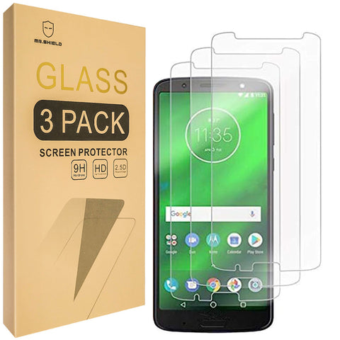 Mr.Shield Designed For Moto G6 Forge [Tempered Glass] [3-PACK] Screen Protector [Japan Glass With 9H Hardness] with Lifetime Replacement