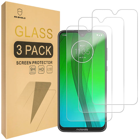 Mr.Shield [3-PACK] Designed For Motorola (Moto G7 Plus) [Tempered Glass] Screen Protector [Japan Glass With 9H Hardness] with Lifetime Replacement