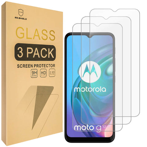 Mr.Shield [3-Pack] Designed For Motorola MOTO G20 / MOTO G10 [Upgrade Maximum Cover Screen Version] [Tempered Glass] [Japan Glass with 9H Hardness] Screen Protector with Lifetime Replacement