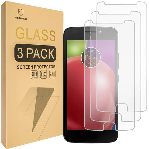 Mr.Shield [3er-Pack] entworfen für Motorola Moto E4 / Moto E (4. Generation), [gehärtetes Glas] Displayschutzfolie [japanisches Glas mit 9H-Härte] mit lebenslangem Ersatz