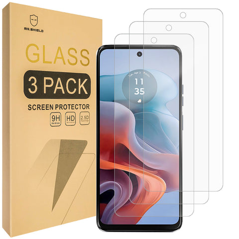 Mr.Shield Screen Protector Compatible with Motorola Moto G34 [Tempered Glass] [3-PACK] [Japan Glass with 9H Hardness]