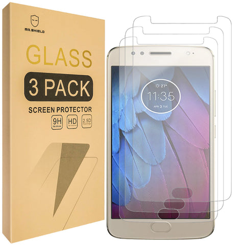 [3-PACK]- Mr.Shield Designed For Motorola Moto G5S Plus/Moto G5S+ (Will NOT fit for G5 Plus) [Tempered Glass] Screen Protector with Lifetime Replacement