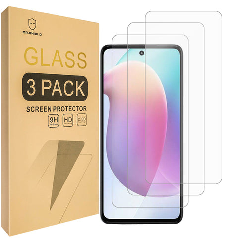Mr.Shield [3-Pack] Designed For Motorola Moto G71s [Tempered Glass] [Japan Glass with 9H Hardness] Screen Protector with Lifetime Replacement