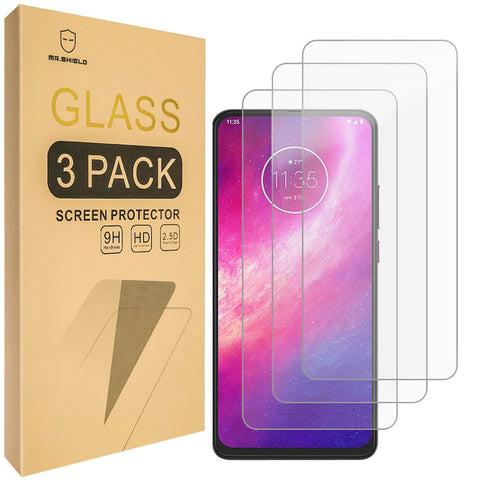 Mr.Shield [3er-Pack] Entwickelt für Motorola Moto One Hyper [Kürzere Passform für Gehäuseversion] [Gehärtetes Glas] [Japanisches Glas mit 9H-Härte] Displayschutzfolie mit lebenslangem Ersatz