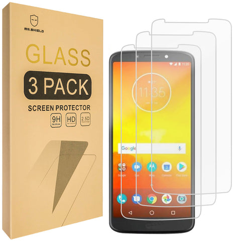 Mr.Shield [3-PACK] Designed For Motorola (MOTO E5) [Tempered Glass] Screen Protector [Japan Glass With 9H Hardness] with Lifetime Replacement