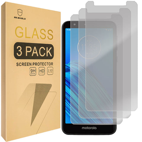 Mr.Shield [3-PACK] Privacy Screen Protector Compatible with Motorola (Moto E6) [Tempered Glass] [Anti Spy] Screen Protector with Lifetime Replacement