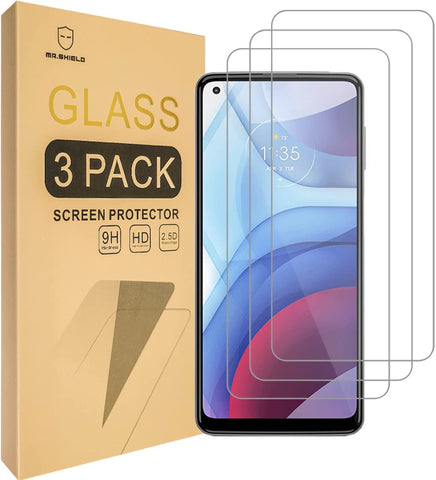 Mr.Shield [3-Pack] Designed For Motorola (Moto G10 Play) / Moto G Power (2021) [Tempered Glass] [Japan Glass with 9H Hardness] Screen Protector with Lifetime Replacement