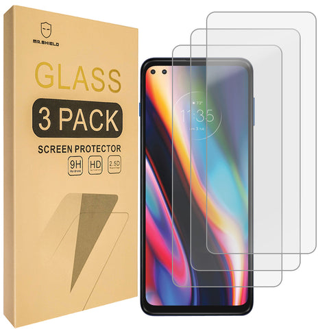 Mr.Shield [3-Pack] Designed For Motorola (Moto G 5G Plus) [Tempered Glass] [Japan Glass with 9H Hardness] Screen Protector with Lifetime Replacement