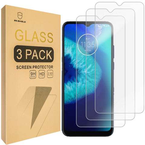 Mr.Shield [3er-Pack] Entwickelt für Motorola (Moto G8 Power Lite) [Gehärtetes Glas] [Japanisches Glas mit 9H-Härte] Displayschutzfolie mit lebenslangem Ersatz