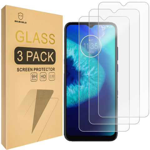 Mr.Shield [3-Pack] Designed For Motorola (Moto G8 Power Lite) [Tempered Glass] [Japan Glass with 9H Hardness] Screen Protector with Lifetime Replacement