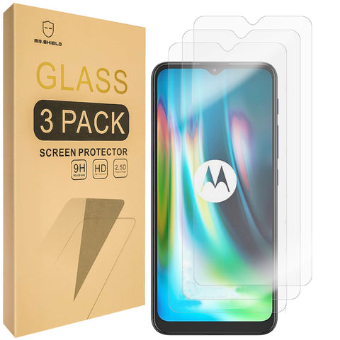 Mr.Shield [3er-Pack] entworfen für Motorola (Moto G9 Play) [gehärtetes Glas] [japanisches Glas mit 9H-Härte] Displayschutzfolie mit lebenslangem Ersatz