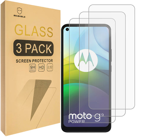 Mr.Shield [3-Pack] Designed For Motorola (Moto G9 Power) [Tempered Glass] Screen Protector [Japan Glass With 9H Hardness] with Lifetime Replacement