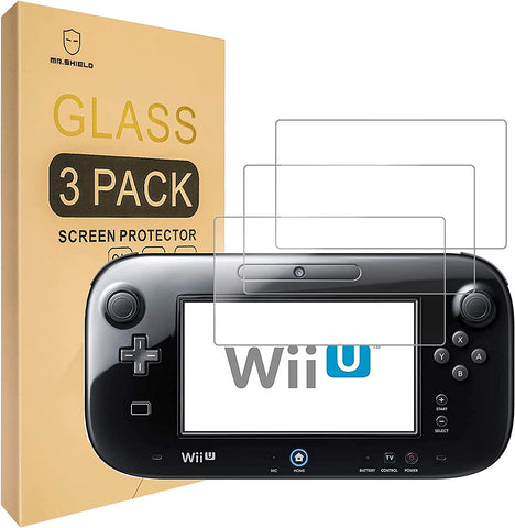 Mr.Shield [3-Pack] Screen Protector For Nintendo Wii U Console [Tempered Glass] [Japan Glass with 9H Hardness] Screen Protector with Lifetime Replacement