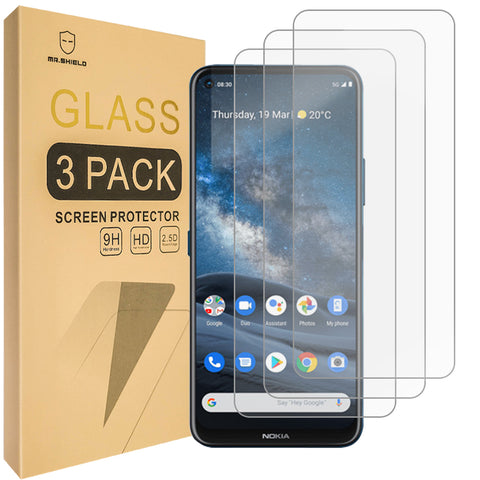 Mr.Shield [3-Pack] Designed For Nokia 8.3 5G [Tempered Glass] [Japan Glass with 9H Hardness] Screen Protector with Lifetime Replacemente Replacement