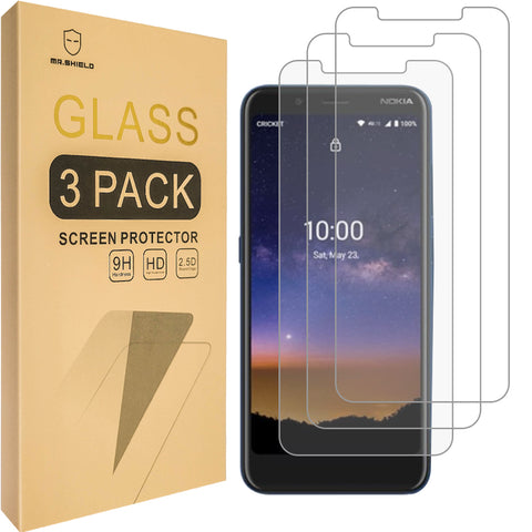 Mr.Shield [3er-Pack] Entwickelt für Nokia C2 Tava/Nokia C2 Tennen [Gehärtetes Glas] [Japanisches Glas mit 9H-Härte] Displayschutzfolie mit lebenslangem Ersatz