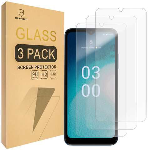 Mr.Shield Screen Protector For Nokia C300 [Upgrade Maximum Cover Screen Version] [Tempered Glass] [Japan Glass with 9H Hardness] [3-Pack] Screen Protector
