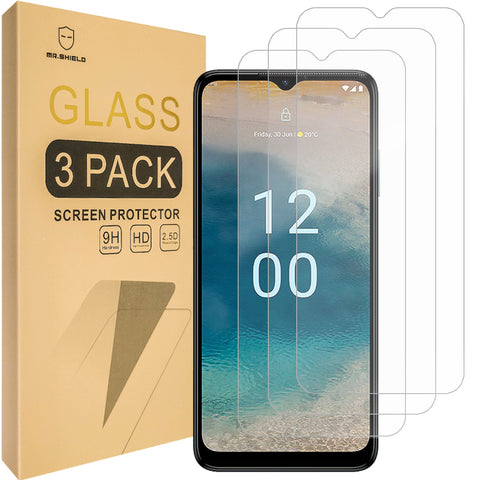 Mr.Shield [3-Pack] Screen Protector For Nokia G22 [Tempered Glass] [Japan Glass with 9H Hardness] Screen Protector with Lifetime Replacement
