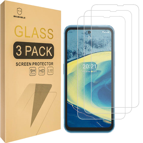 Mr.Shield [3er-Pack] Entwickelt für Nokia XR20 [Gehärtetes Glas] [Japanisches Glas mit 9H-Härte] Displayschutzfolie mit lebenslangem Ersatz