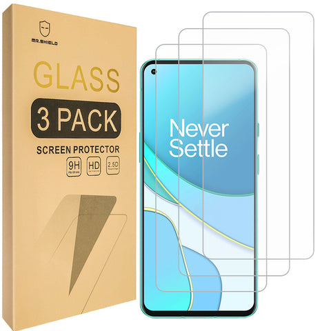 Mr.Shield [3er-Pack] Entwickelt für OnePlus 8T [Gehärtetes Glas] [Japanisches Glas mit 9H-Härte] Displayschutzfolie mit lebenslangem Ersatz…