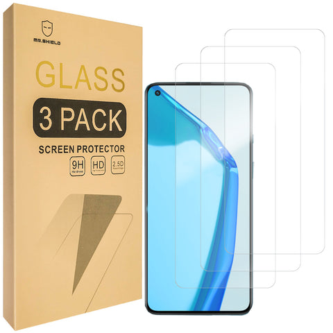 [3er-Pack] – Mr.Shield entwickelt für OnePlus 8T 5G / OnePlus 9R / Plus 5G / 8T+ [Upgrade der Version mit maximaler Bildschirmabdeckung] [Gehärtetes Glas] [Japanisches Glas mit 9H-Härte] Displayschutzfolie mit lebenslangem Ersatz