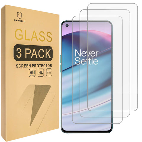 Mr.Shield [3er-Pack] Entwickelt für OnePlus Nord CE 5G [Gehärtetes Glas] [Japanisches Glas mit 9H-Härte] Displayschutzfolie mit lebenslangem Ersatz