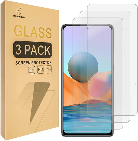Mr.Shield [3-Pack] Designed For Xiaomi (Redmi Note 10 Pro) [Tempered Glass] [Japan Glass with 9H Hardness] Screen Protector with Lifetime Replacement