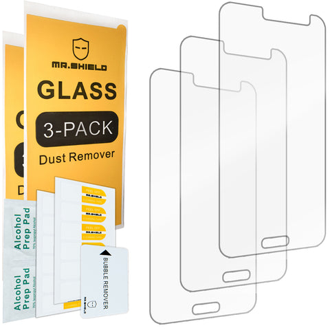 [3er-Pack] – Mr.Shield entwickelt für Samsung Galaxy J2 [gehärtetes Glas] Displayschutzfolie [0,3 mm ultradünn, 9H-Härte, 2,5D runde Kante] mit lebenslangem Ersatz