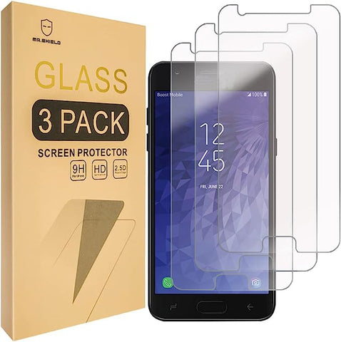 Mr.Shield [3-PACK] Designed For Samsung (Galaxy J3 Aura 2018) [Tempered Glass] Screen Protector [Japan Glass With 9H Hardness] with Lifetime Replacement