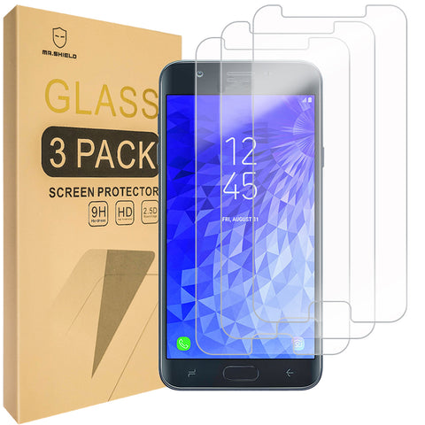 Mr.Shield [3-PACK] Designed For Samsung Galaxy J7 Star [Upgrade Maximum Cover Screen Version] [Tempered Glass] Screen Protector with Lifetime Replacement